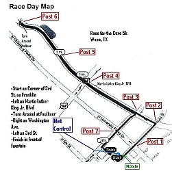 Official course map with ham positions
